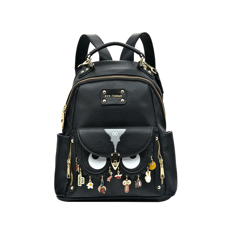 Mujeres de gran capacidad suave PU mochila de viaje práctico sentido de diseño de nicho unisex neutro 2795 #