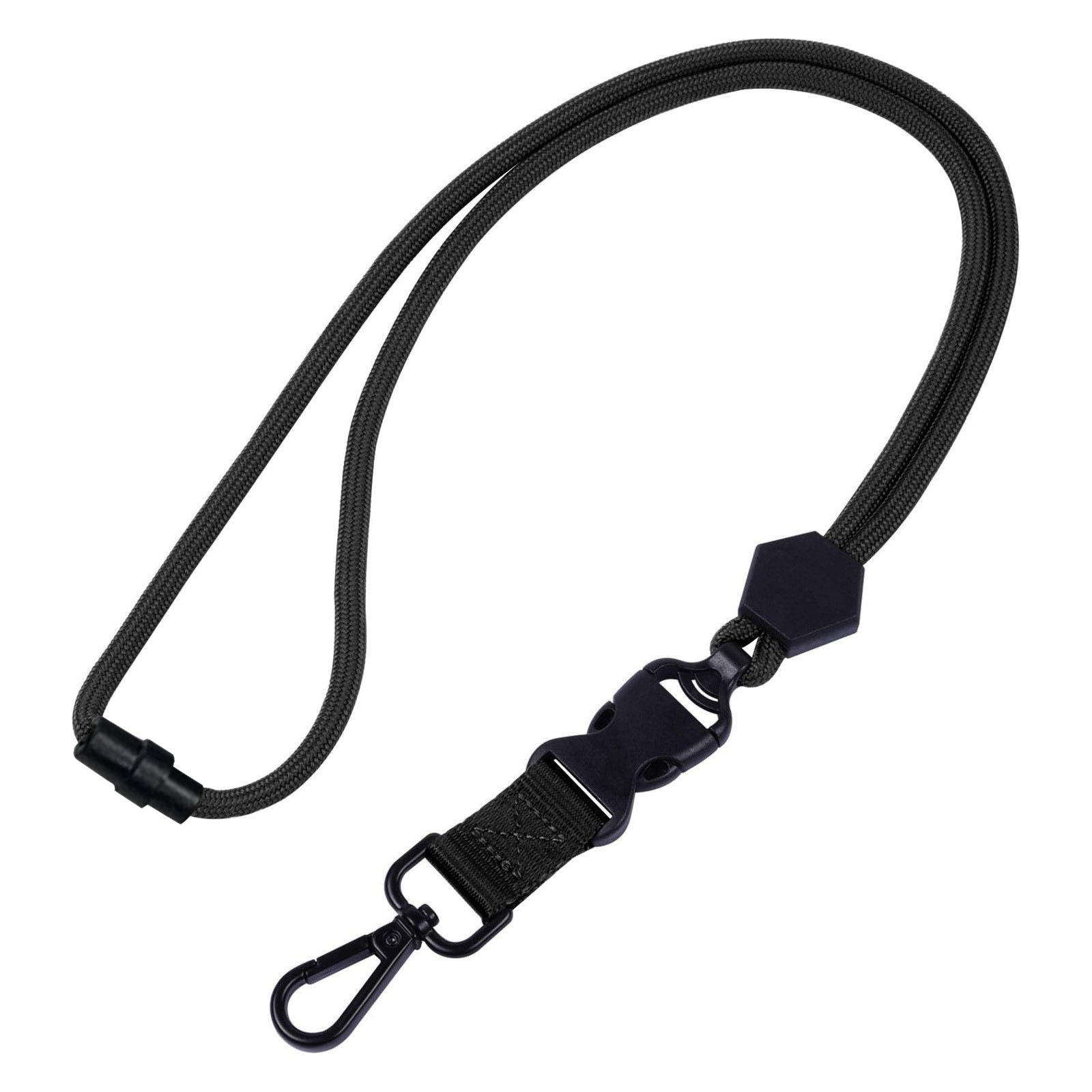 Montañismo al aire libre negro pesado insignia Halter personal Profesor Doctor gancho de metal clave ID certificado cordón hebilla