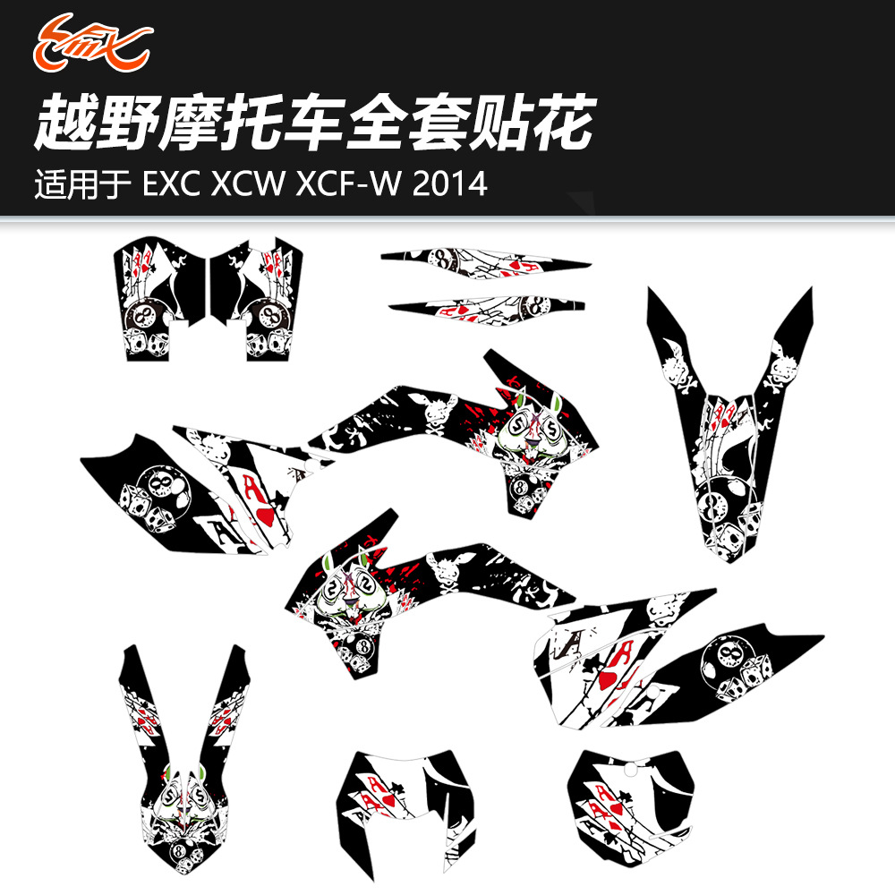 Adaptación EXC XCW XCF-W 2014 Motocross fondo pegatinas gráficas pegatinas impermeables