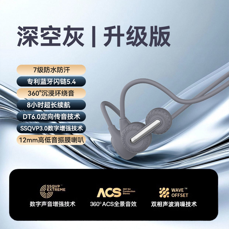 国境を越えた新しい製品骨伝導ワイヤレス Bluetooth ヘッドセット耳掛けスポーツランニングとサイクリング長いバッテリー寿命防水低遅延|undefined