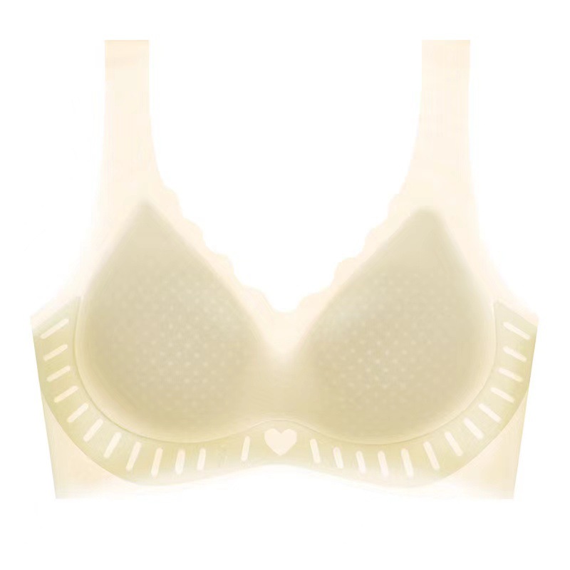 Verano ultra delgado helado de secado rápido gelatina de soporte suave sin marca ropa interior pecho pequeño sin anillo de acero chaleco tipo bra