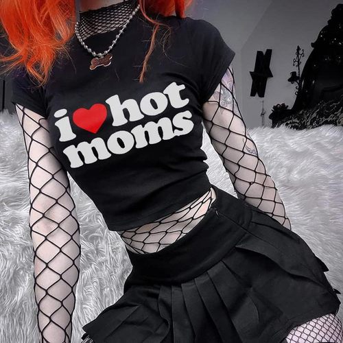 Little Girl Baby T-Shirt Y2K Letter Print Bare Chest Top Grunge Women's T-Shirt Ailove Door