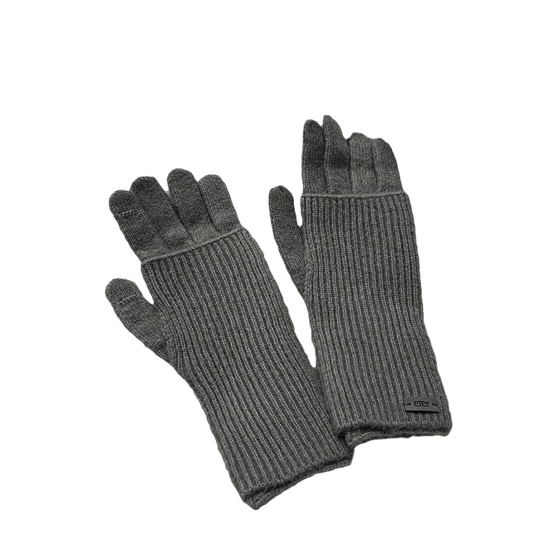 Guantes calientes de invierno 2025 nuevos cinco dedos pantalla táctil gruesa guantes de tejido de doble capa guantes de algodón al por mayor