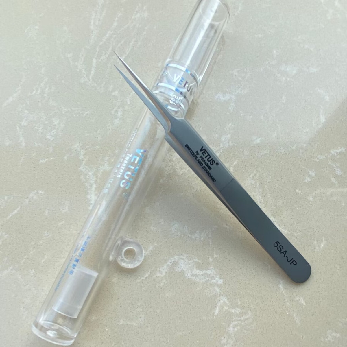 VETUS镊子 高精密精细不锈钢尖头镊子 耐酸 防磁镊子 5SA-JP