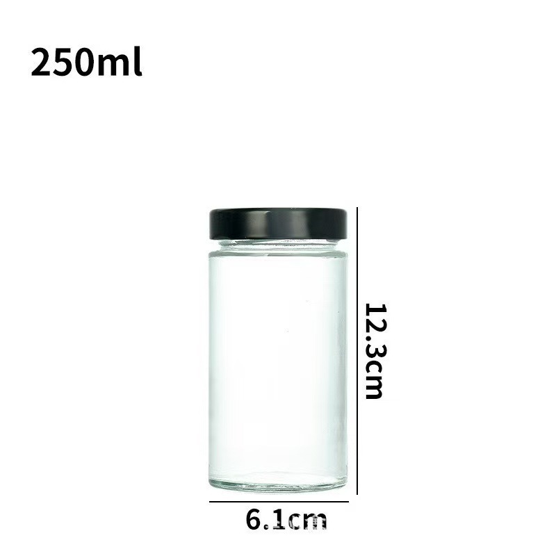 国境を越えた食品グレードの高蓋ラウンドピクルスボトルビーフソース詰め替えボトル缶詰ジャムガラスボトルスポット卸売