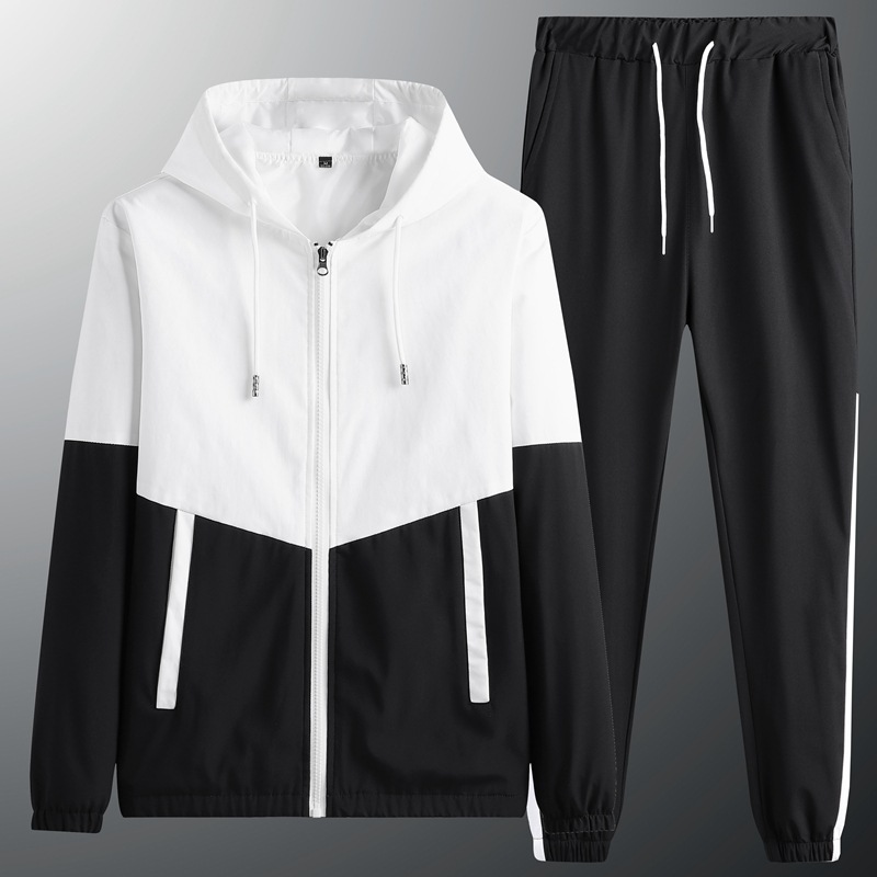 Primavera y otoño transfronterizos chaqueta con capuchona hombre color de moda moda moda ocio traje de deporte guapo grande traje de comercio exterior