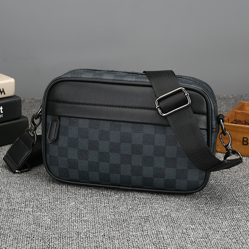 Bolso bandolera para hombre 2025 nuevo bolso versátil de moda bolso de viaje a cuadros bolso de hombro casual de moda para hombre venta al por mayor transfronteriza.
