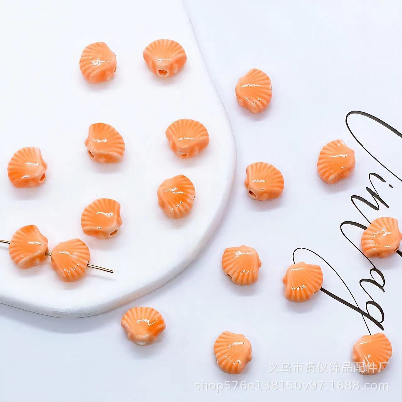 貝殻陶磁器散珠diyマカロン手作りアクセサリーブレスレットネックレス耳飾りビーズ部品材料卸売り