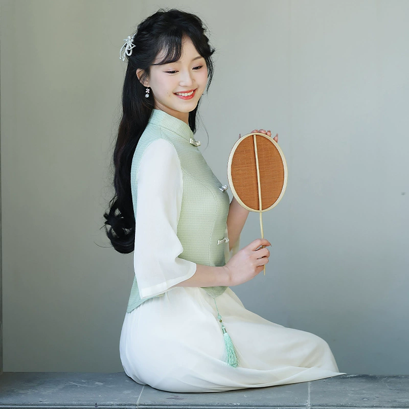 Summer cheongsam, fresh set, Chinese style