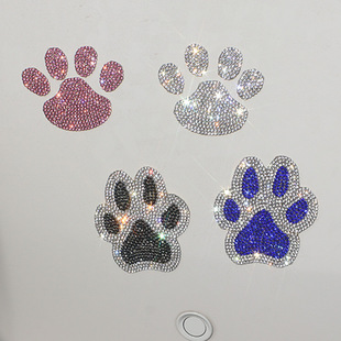 Diamond Bear Footprints Diamond Puppy Kitten Diamond Footprints Footprints Car Car Stickers Foreign Trade Stickers