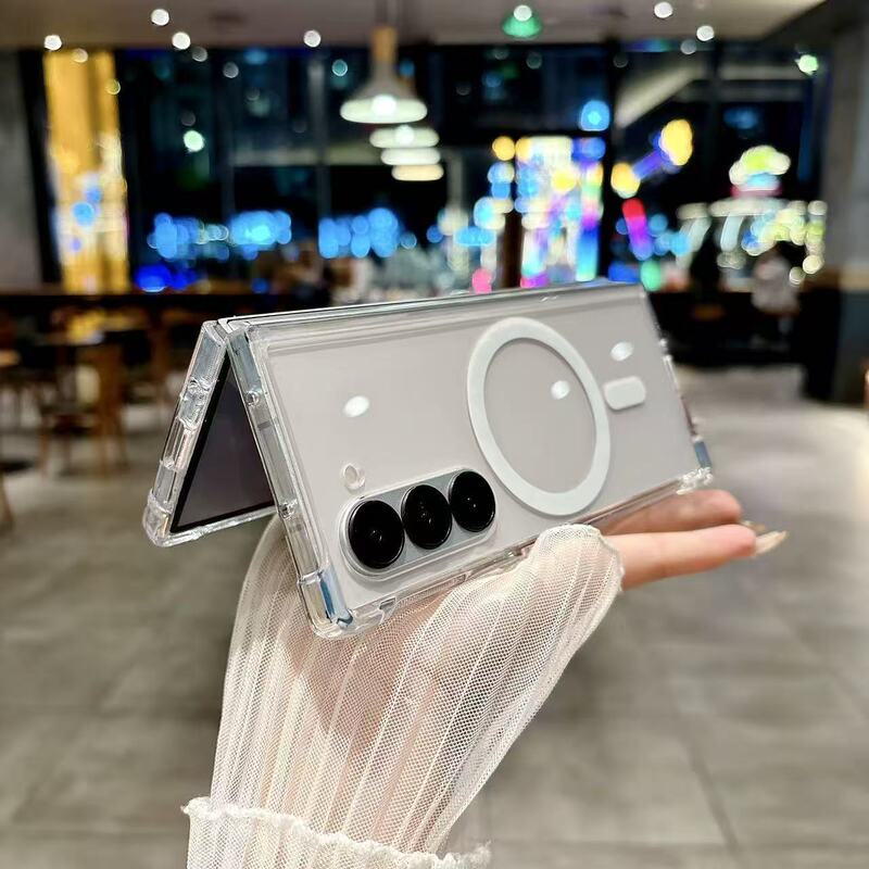 Suitable for Samsung Zfoldable7 Transparent Anti-Fall Zflip6 Magnetic Phone Case Fold 50% off Stack Protective Cover Magsafe Suitable for Samsung Zfoldable7 Transparent Anti-Fall Zflip6 Magnetic Phone Case Fold 50% off Stack Protective Cover Magsafe