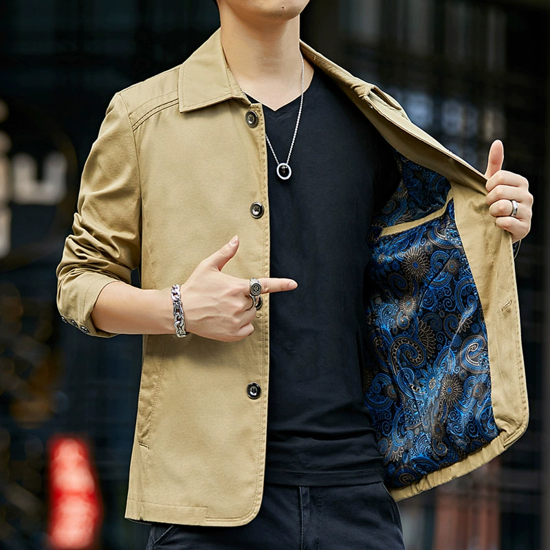 Весенняя Новая мужская куртка, пальто, Мужская стирка, хлопок, корейский тонкий молодежный воротник, мужские волосы поколения