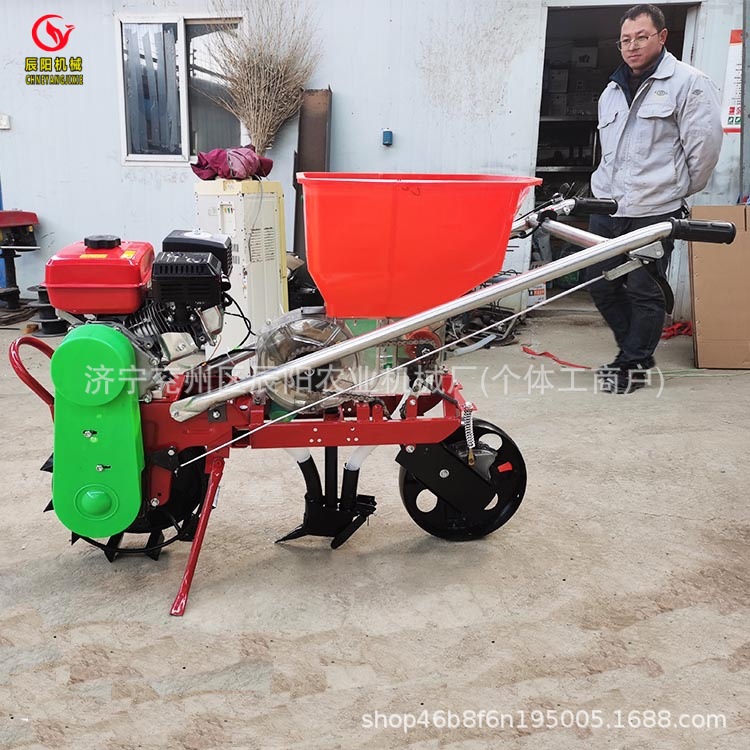 农用花生玉米施肥精播机汽油机带新款追肥播种机自动埋土播种机
