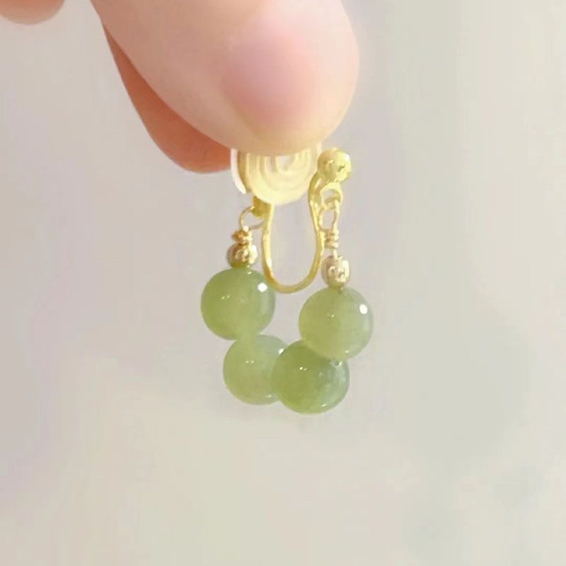 Los pendientes suaves del temperamento de Qingqingzi sin diseño femenino perforado del nicho estilo antiguo pendientes del todo-fósforo estilo chino Retro