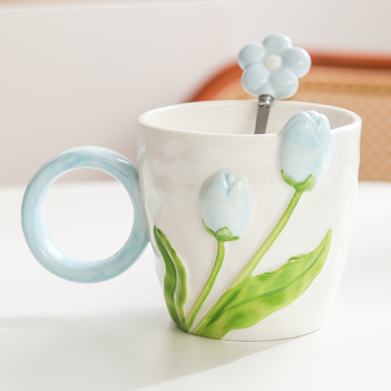 Tulip, blue, blue+flower spoon