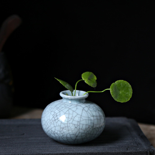 Celadon brother kiln small vase ceramic flower ware creative home living room decorations tea ceremony dried flowers hydroponic ornaments utensils