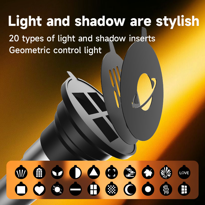 25 nueva antorcha de fotografía de atmósfera de cuatro colores lámpara de contraste inserción de lámpara de imán modelado haz de luz de luz de luz portátil