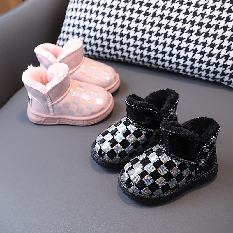 2022冬季小孩儿童加绒保暖棉鞋男女童加厚防水雪地靴婴儿学步鞋潮|ms