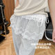 Design sense stacked lace fart curtain spring and summer thin solid color sweet puffy skirt white lace outside wear miniskirt