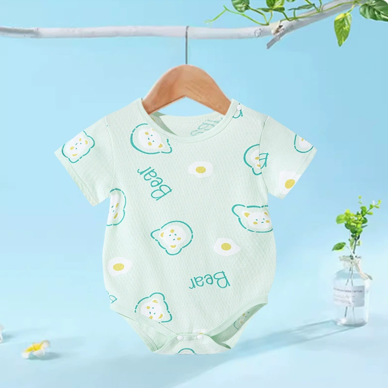 Детский хлопковый боди с коротким рукавом унисекс Y6610/Y6612, тонкий, размеры 66–90 (0–24 мес.)