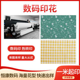 数码热转印圆点格子经编布围裙床上四件套涤纶面料印花印花布家纺