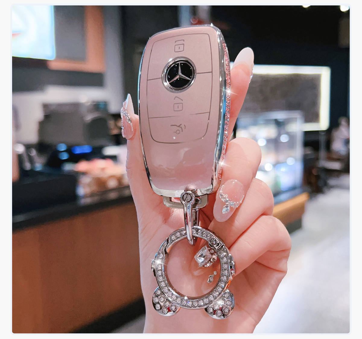 Mercedes-Benz C260L Key Cover C200L Car C-Class Glc260/300L High-End S-Class E260 Shell Gle350 Buckle