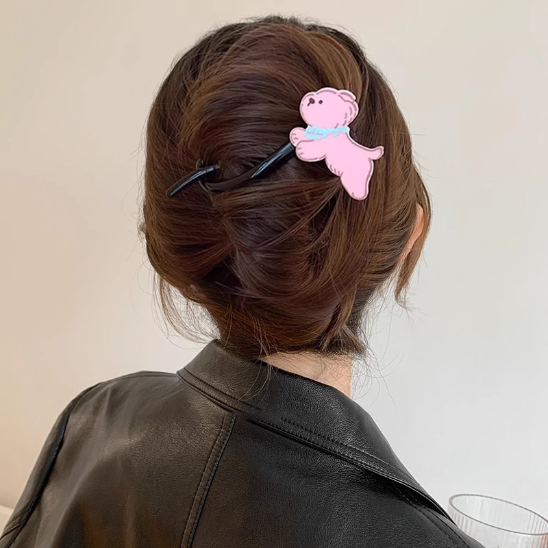 Perro encantador twist clip de cabello para mujeres 2024 nuevo de alta gama detrás de la cabeza clip de agarre clip de cabello clip de cabello