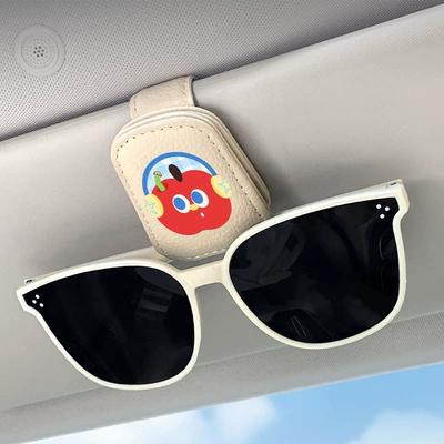 Car Glasses Clip/Bill Clip: for Car Interior - beige-music-apple