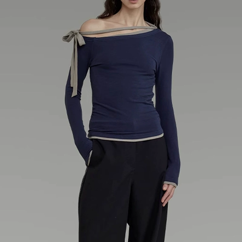 Knitted spring sweater, fitted base body-friendly long-sleeve, (Physicals)