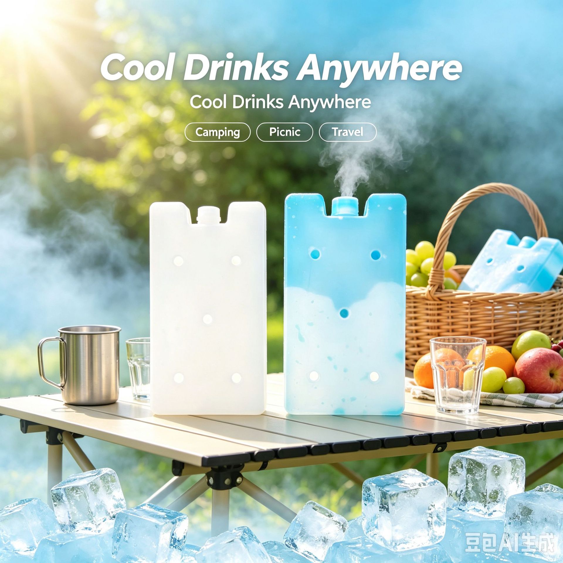 Ice crystal box, blue ice air conditioning fan, cooler, ice box, refrigeration box, ice bricks, ice panels, reusable cooling ice packs