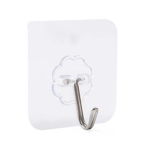 Clear hole-free hook without trace strong adhesive wall-mounted hook for bathroom living room door-back hanger clothing hook self-adhesive hat and coat hanger