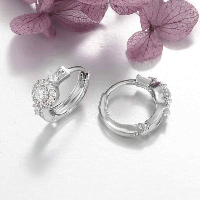 Aretes Tipo Orejera Geométricos de Aleación para Mujer