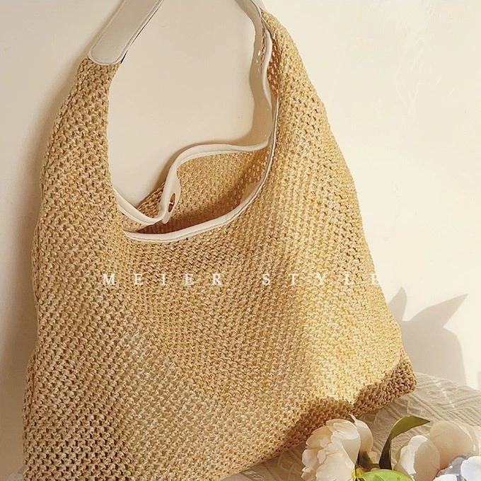 Вязаная handmade сумка, модная ретро-соломенная сумка через плечо