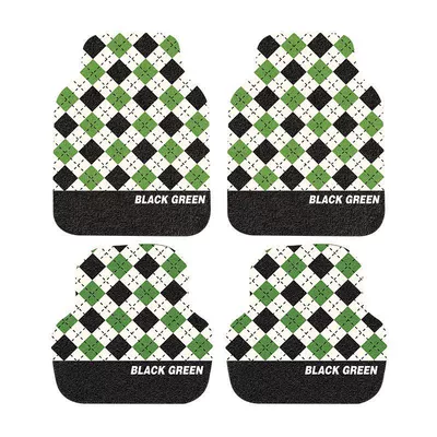Ayaqaltılar (Kovriklər), Car Wire Ring Foot Pad Carpet - 5044-two-pieces-at-the-back-green-black-and-white-plaid