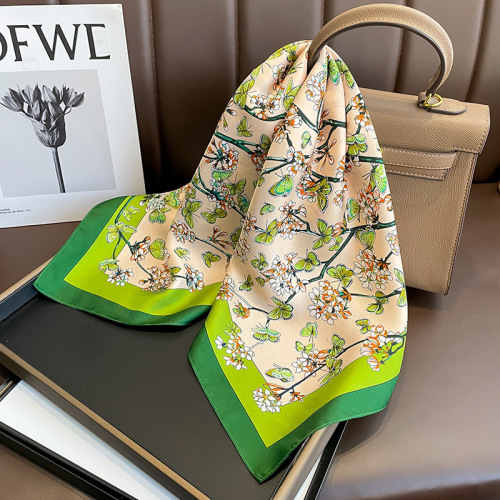 Hangzhou Silk 100% Mulberry Silk Scarf Women's Spring and Autumn New Korean Version Versatile Silk 70cm Small Square Scarf