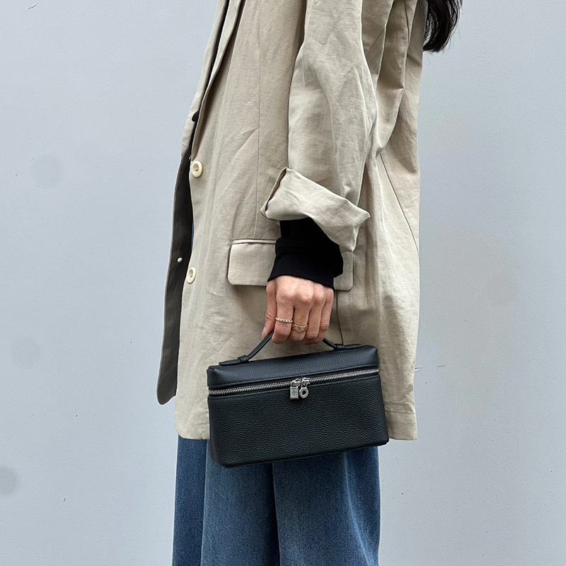 Premium Lunchbox Bag Gigi Style Genuine Leather Women's Bag Simple Versatile Shoulder Crossbody Box Bag Niche Elegant Handbag - Thumbnail 3