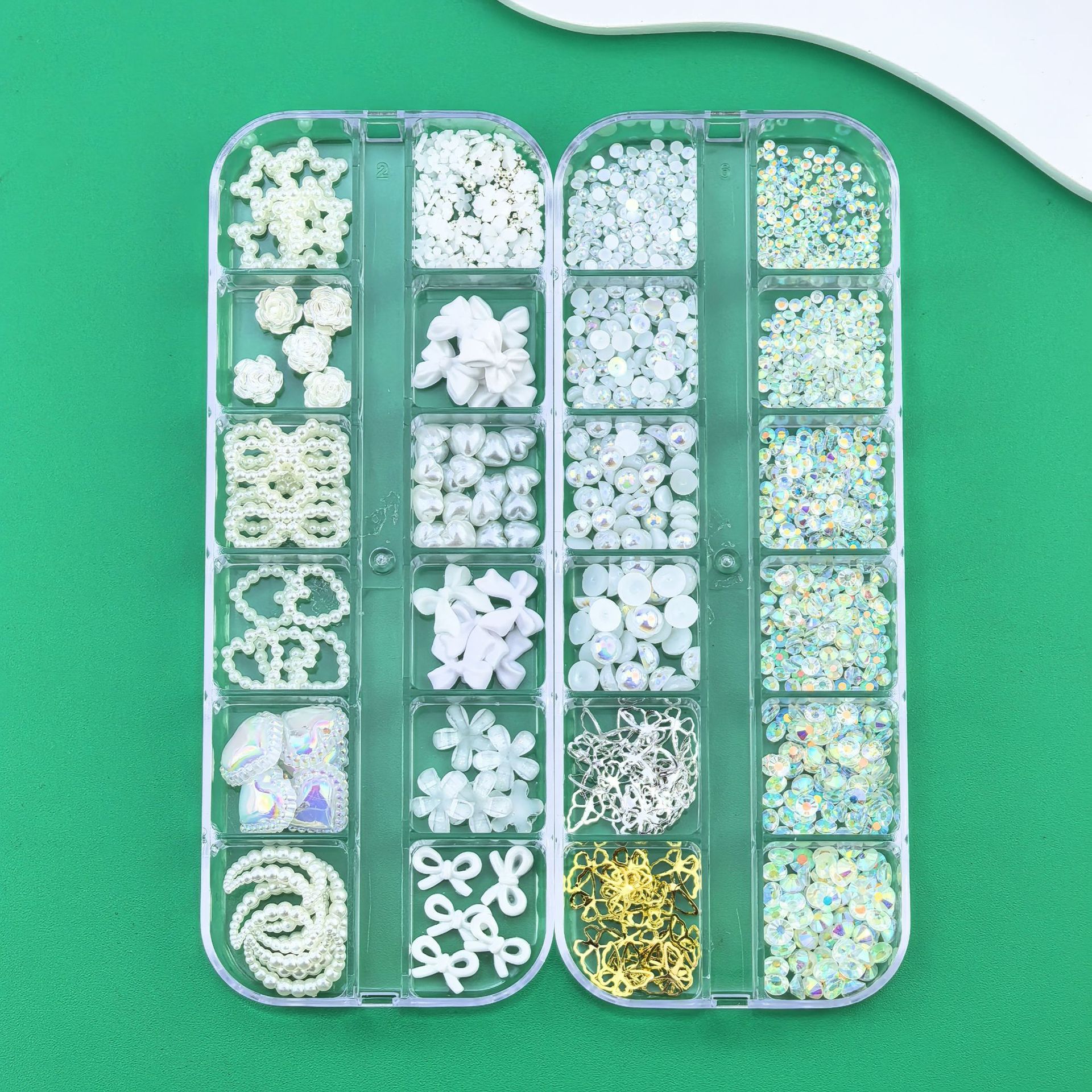 Xiaohongshu Hot-Selling Bow Flower Face Stickers Diamond Eye Makeup Stickers Nail Art Jewelry Diamond Jewelry DIY Pearl Butterfly Decoration