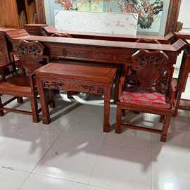 新中式实木中堂供桌条案八仙桌香案台佛台条几中式仿古太师椅套装