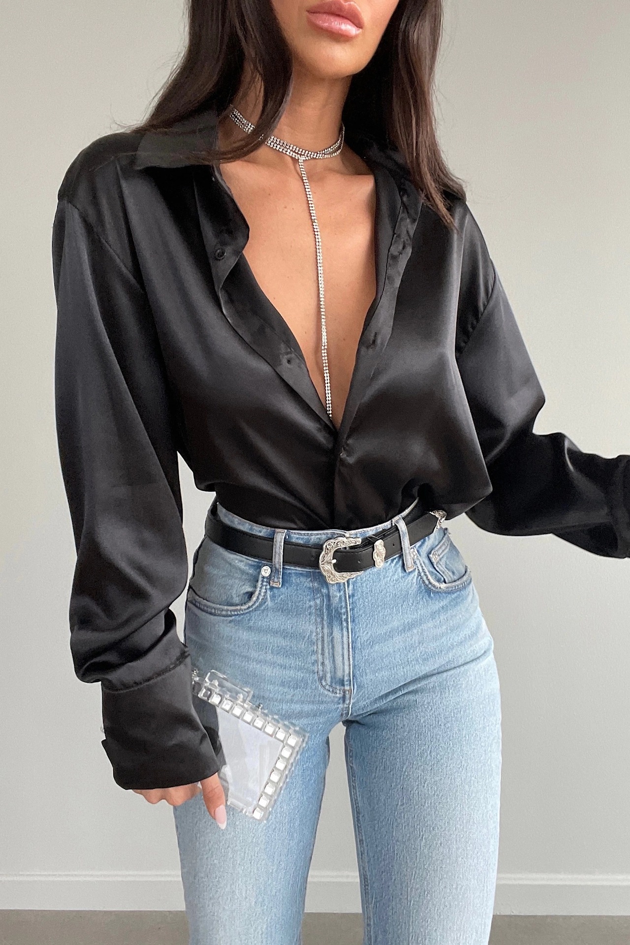 266g Weight Long Sleeve Sleeve Length Single Breasted Placket Type Regular Sleeve Sleeve Type Polyester Fabric Type Regular Top Length Blouse Tops Type Holiday, Daily Occasion Turndown Neckline Slim Fit Type Solid Color Pattern Spring, Autumn Season Women's Gender Button Design Elegant Style Wholesale Women's Elegant Solid Color Long Sleeve Button Blouses 11