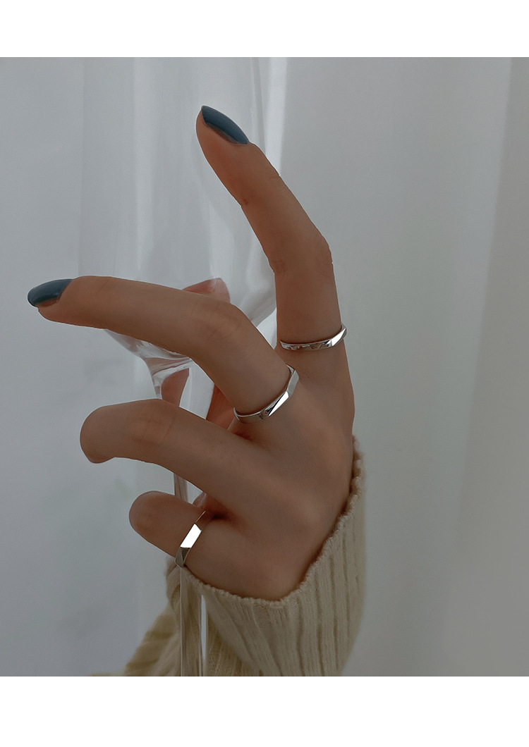 Minimalist Smooth Diamond Shaped Ring For Women Adjustable Open_voghion.com