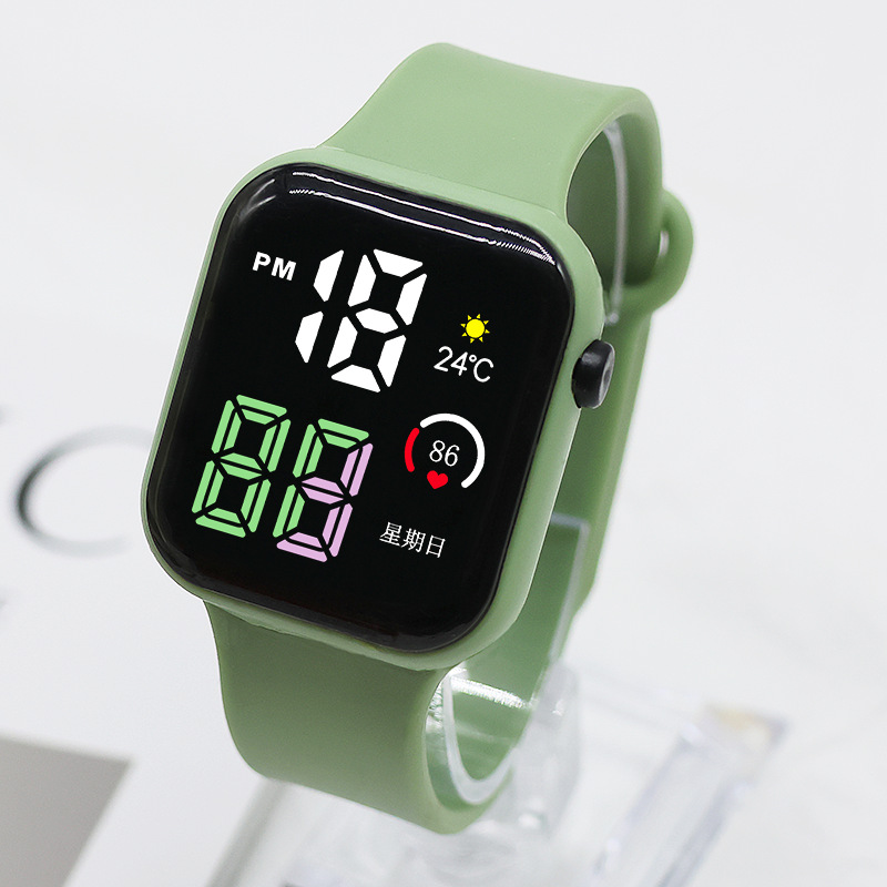 Ventas directas nuevas luces de colores pequeños cuadros pareja relojes de moda deportivos LED relojes electrónicos estudiantes electrónicos