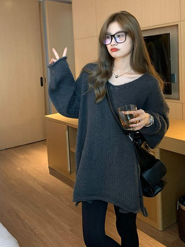 Japanese Autumn/Winter New Knit Hat Design Coarse Needle Innerwear Gentle Color Relaxed Retro Women's Sweater