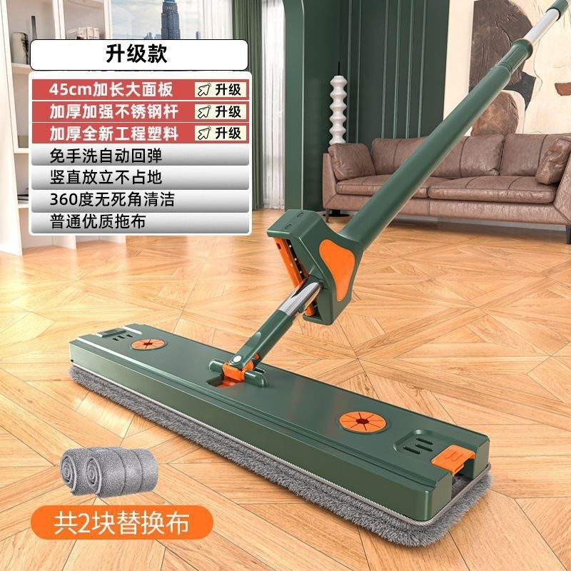 【绒布】免手洗平板拖把家用懒人拖地神器一拖净新款带桶墩布|undefined