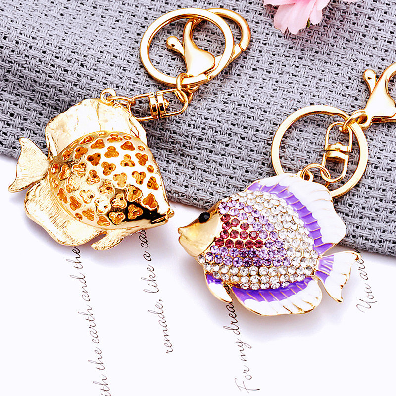 49g Weight Lobster Trigger Clasp Closure Clasp Closure Type Rhinestones Inlay Material Keychain Classification 1 Piece Quantity Daily Occasion Zinc alloy Material Fish Pattern Unisex Gender Plating, Diamond Design Cute Style 1 Piece Cute Fish Zinc Alloy Plating Diamond Rhinestones Unisex Lobster Trigger Clasp Closure Keychain 2