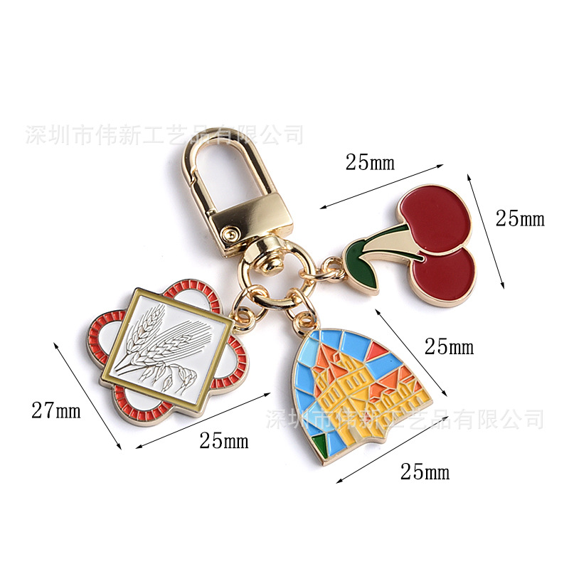 锌合金烤漆钥匙扣卡通金属广告促销活动钥匙链挂件定做商务礼品