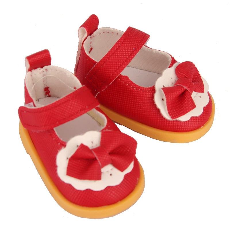 Doll shoes, cotton bow accessories for 14‑inch dolls, 5 cm length, multicolor