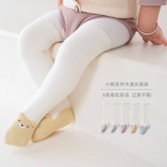 2023秋新生児靴下漫画赤ちゃん靴下松口赤ちゃん靴下赤ちゃん長高筒綿靴下膝過骨なし