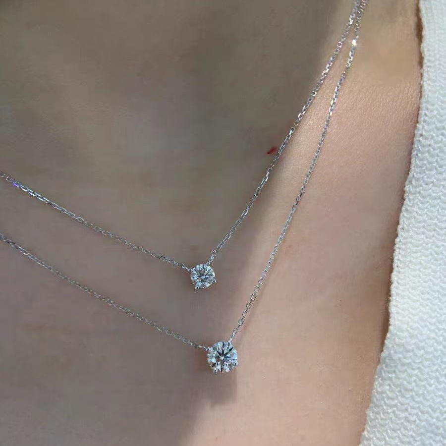 Collier Xiaohongshu, modèle rosette en diamant unique S925, best-seller pour femme, style classique à quatre griffes, simple et léger, luxueux_voghion.com