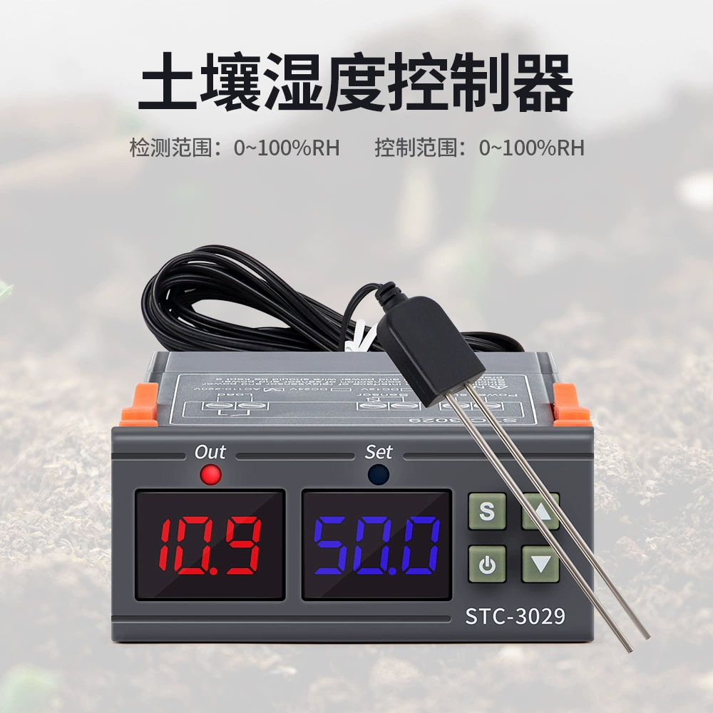 STC-3029 Контроллер влажности почвы 220 В Контроллер температуры и влажности почвы в теплице Монитор коэффициента почвы
