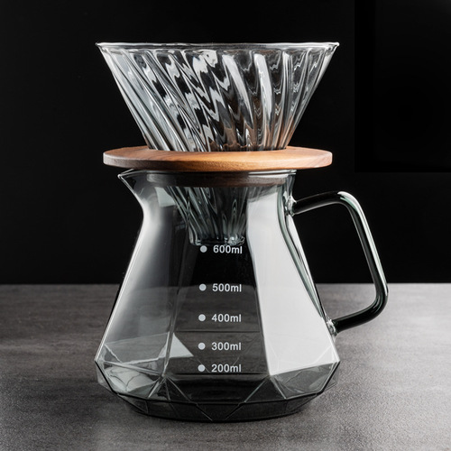 Ye Coffee Obsidian Diamond Hand-brewed Coffee Sharing Pot Filter Cup Cloud Hand-brewed Coffee Pot Set